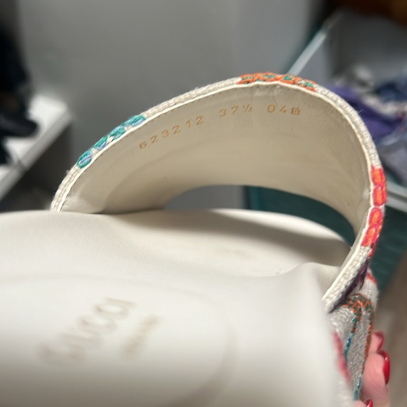 GUCCI platform multicolor logo slides authentic - Picture 5 of 7